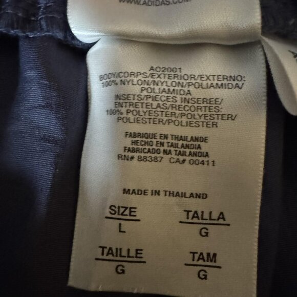 Adidas Pants Mens Large Navy Blue Track Nylon Mesh Lined Zip Ankle Athletic - Picture 8 of 12